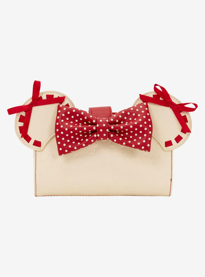 Billetera Disney Minnie Mouse con lazo de lunares