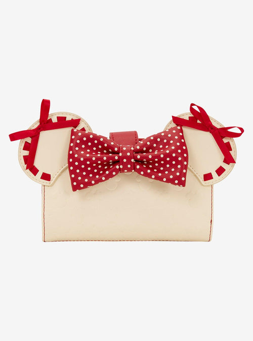 Billetera Disney Minnie Mouse con lazo de lunares