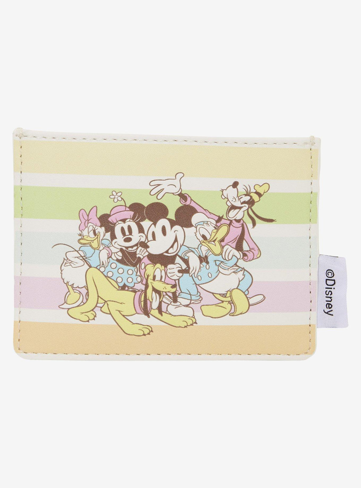 Tarjetero Disney de Mickey y sus amigos con franjas arcoíris