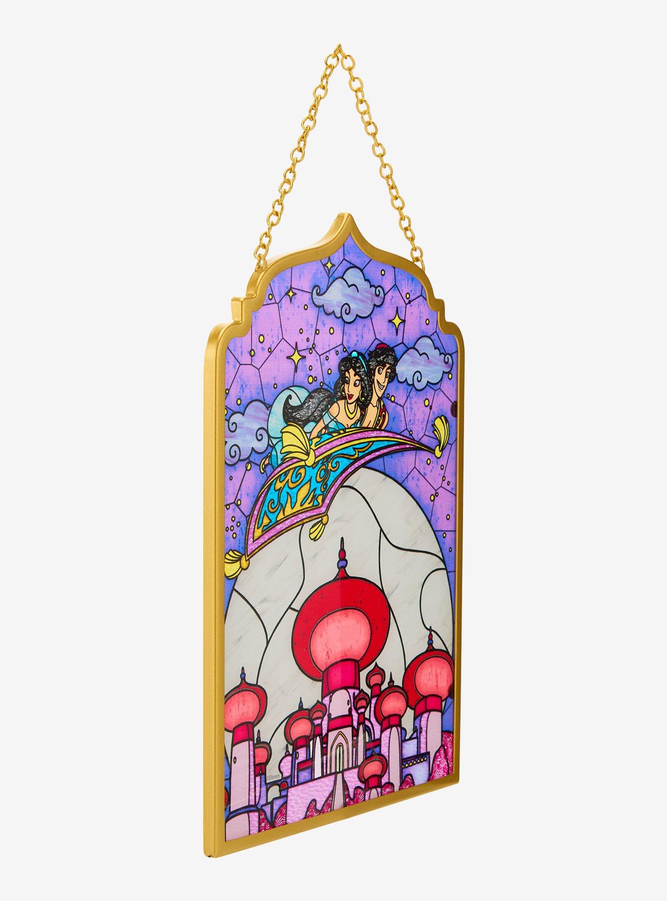 Cuadro de vitral de Aladdin con alfombra mágica