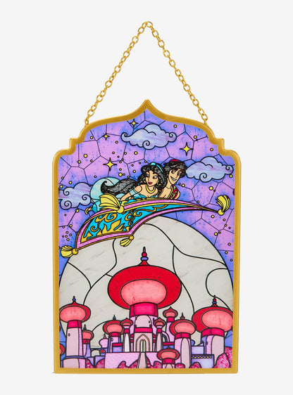 Cuadro de vitral de Aladdin con alfombra mágica