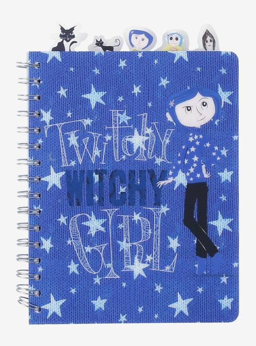 Cuaderno Coraline Twitchy Witchy Girl con pestañas