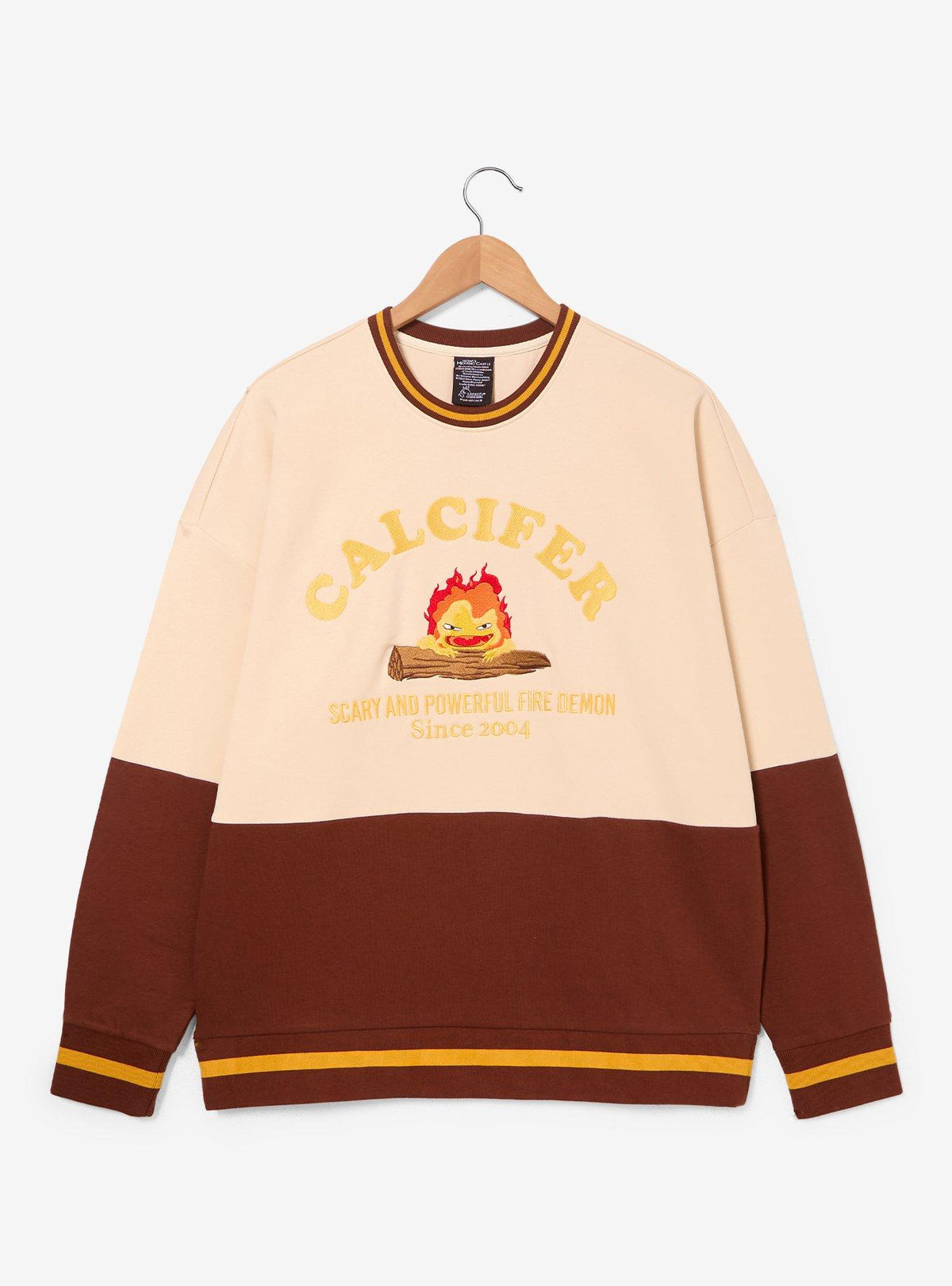 Polerón color block Calcifer de Howl's Moving Castle