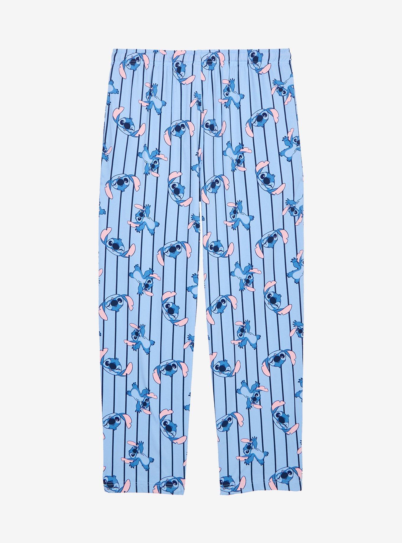 Pantalón de pijama a rayas con estampado integral de Stitch