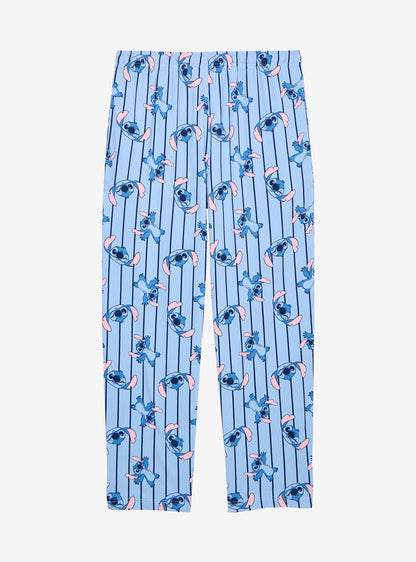 Pantalón de pijama a rayas con estampado integral de Stitch
