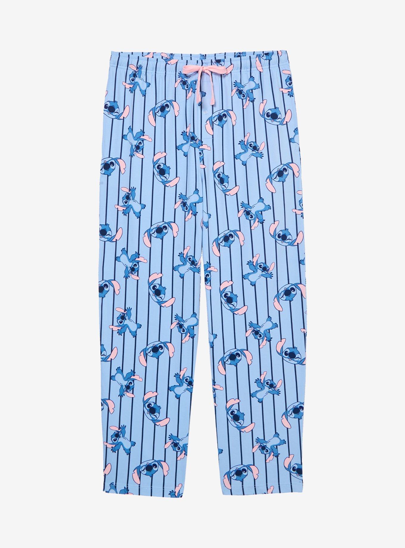Pantalón de pijama a rayas con estampado integral de Stitch