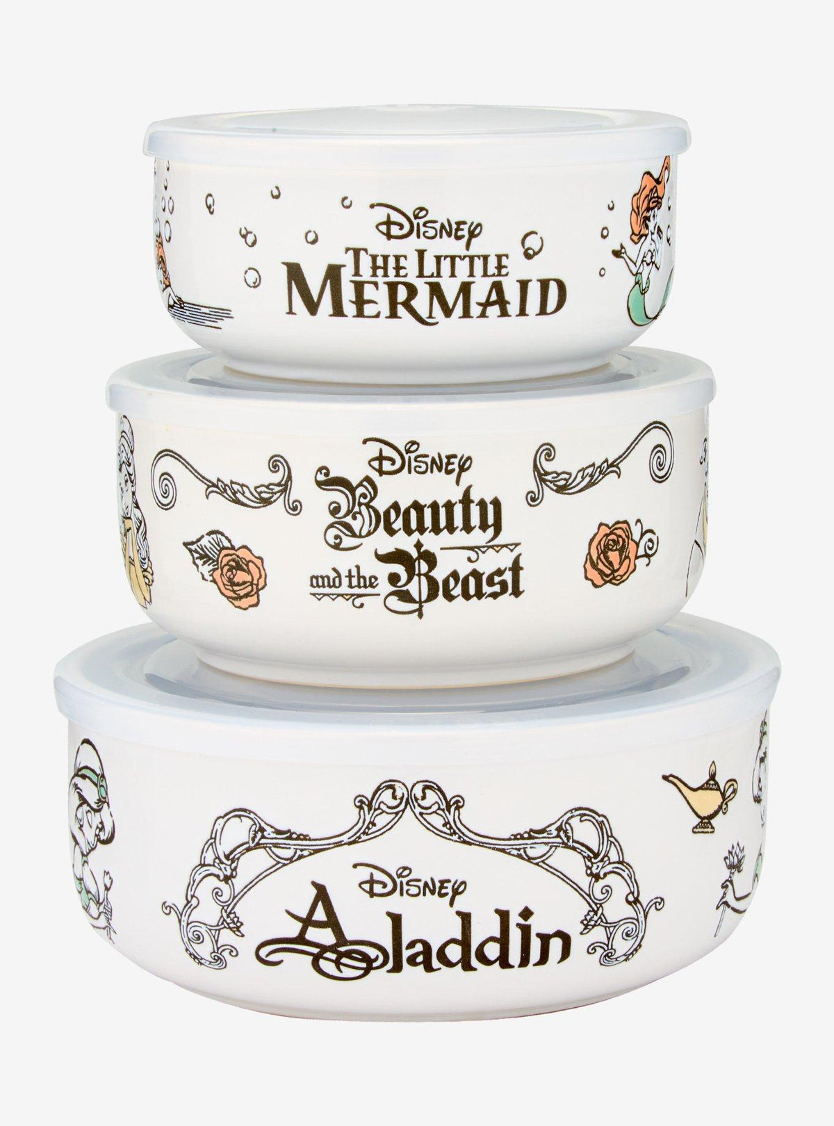Set de tazones con tapa Disney Princess