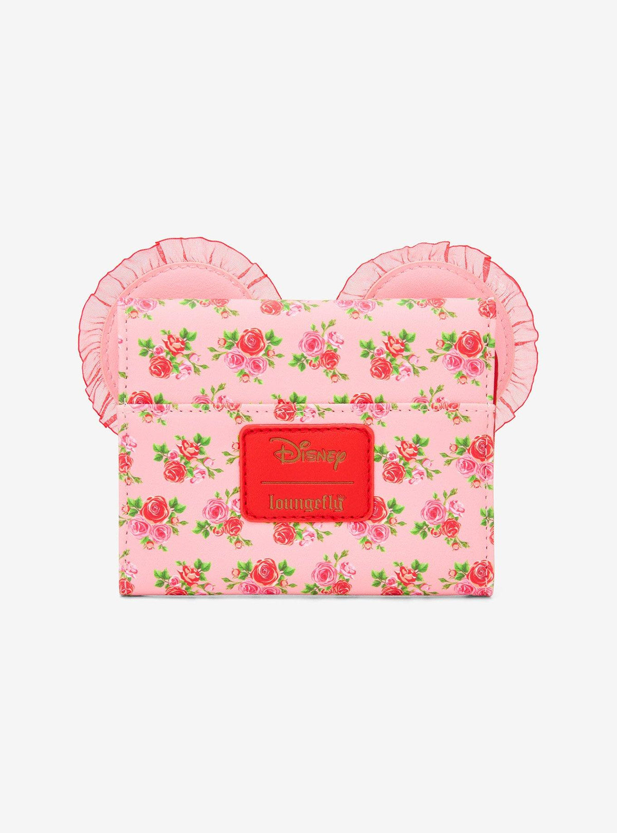 Billetera mini con solapa Minnie Mouse, rosas rosadas y rojas