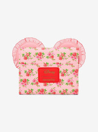 Billetera mini con solapa Minnie Mouse, rosas rosadas y rojas