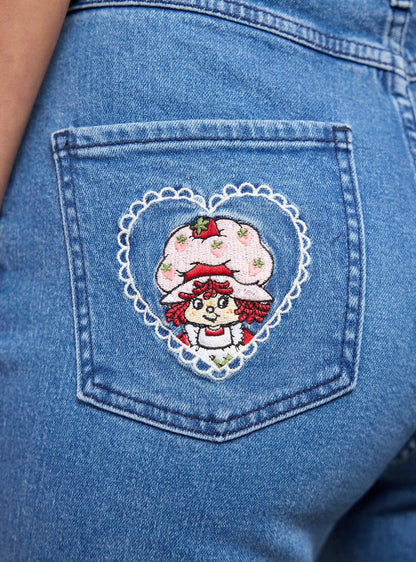 Jeans mom de tiro alto Strawberry Shortcake