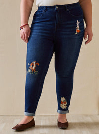 Jeans Mom Disney Winnie the Pooh bordados