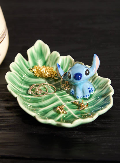 Bandeja decorativa Stitch con forma de hoja de palma