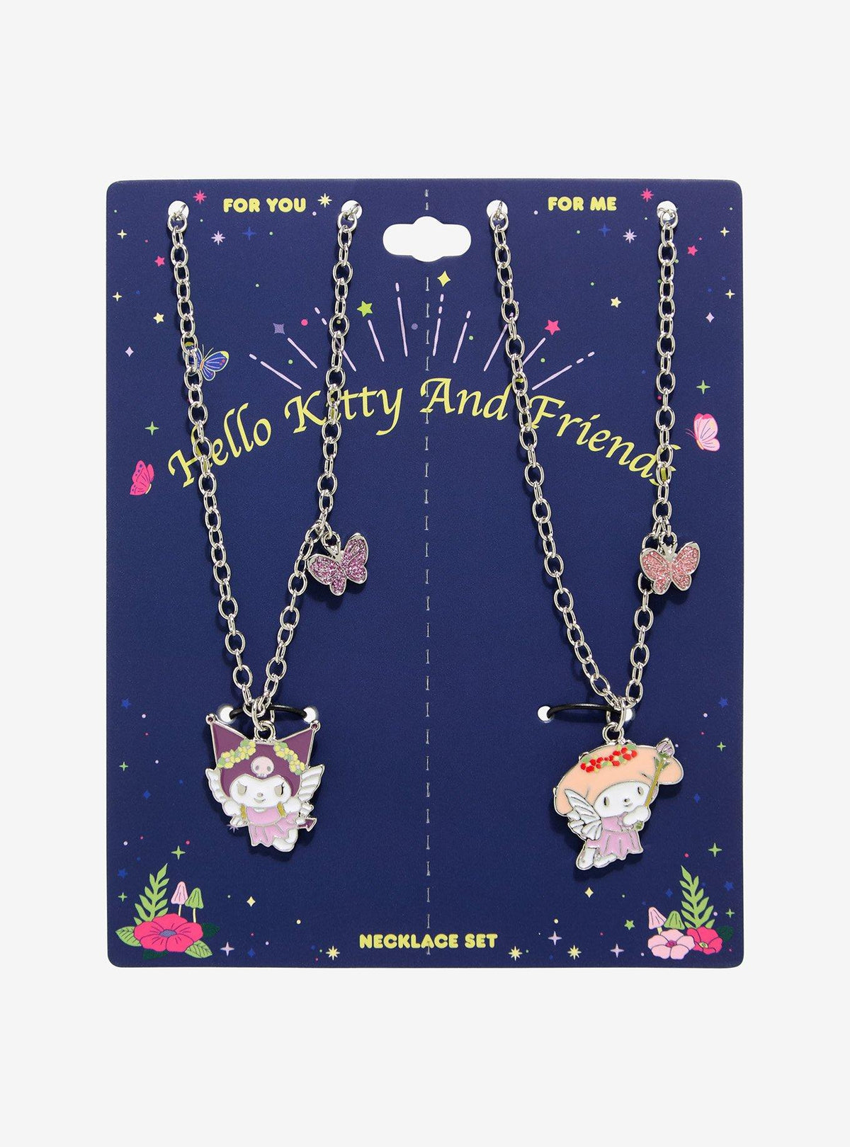 Set de collares de My Melody y Kuromi, hadas del bosque