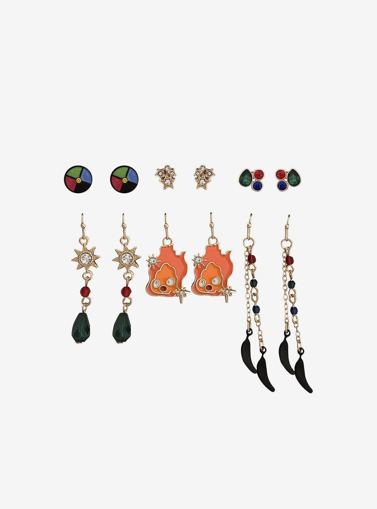 Set de aros Howl's Moving Castle: símbolos de Calcifer