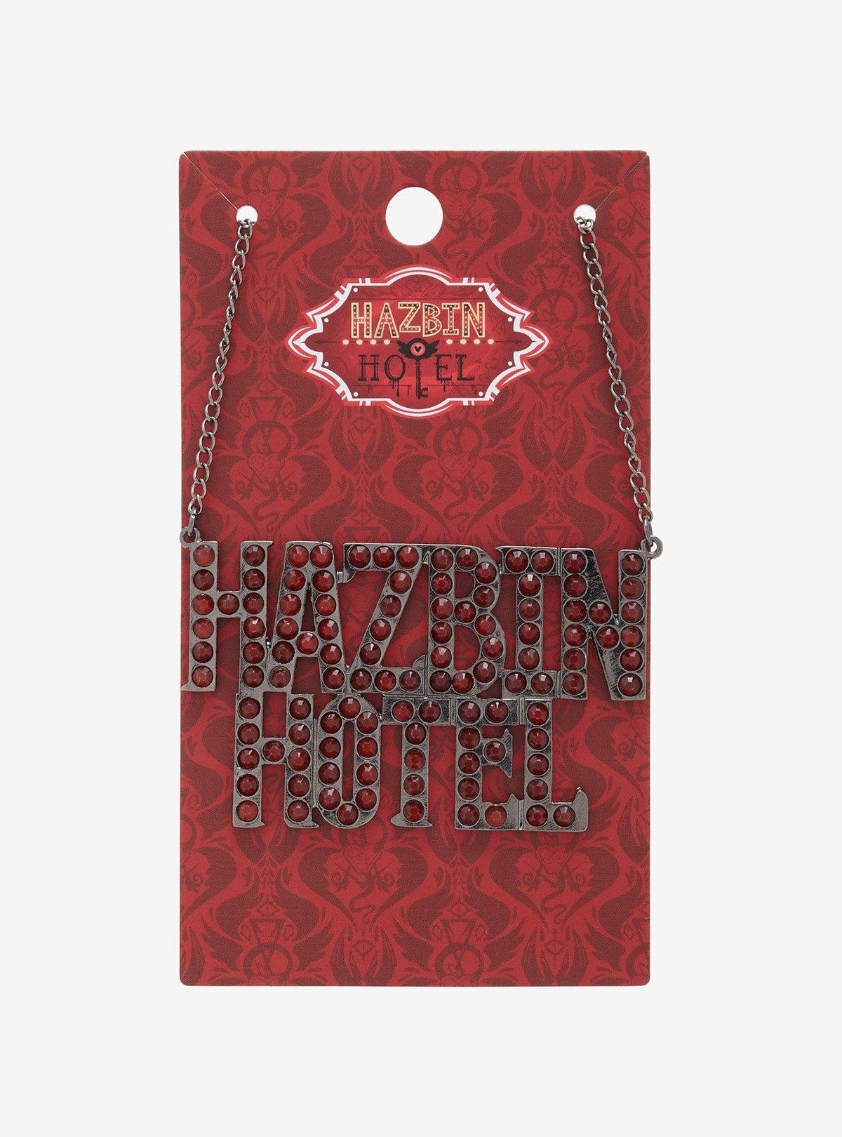 Hazbin Hotel Collar con placa y strass rojos