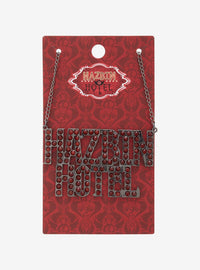Hazbin Hotel Collar con placa y strass rojos