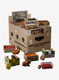 Figura sorpresa de animalito polizón en caja de fruta