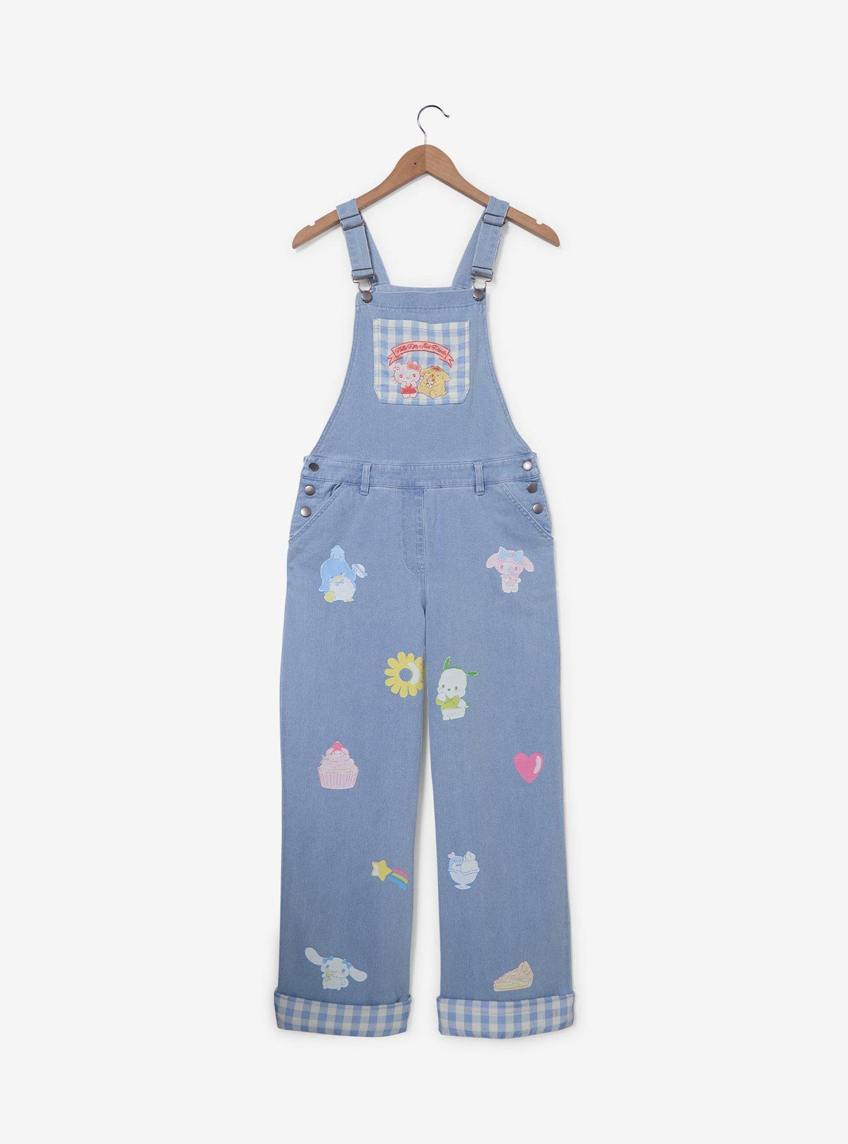 Jardinera vichy de mezclilla Hello Kitty and Friends