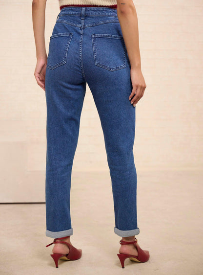 Jeans Mom de Tiro Alto Disney Pixar Cars con Parches