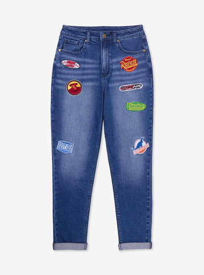 Jeans mom de tiro alto Disney Pixar Cars para mujer