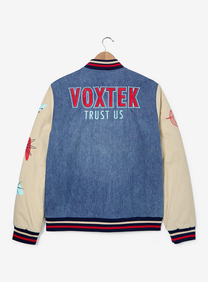 Chaqueta varsity de mezclilla vintage Hazbin Hotel Voxtek