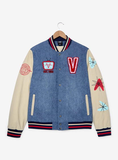 Chaqueta varsity de mezclilla vintage Hazbin Hotel Voxtek