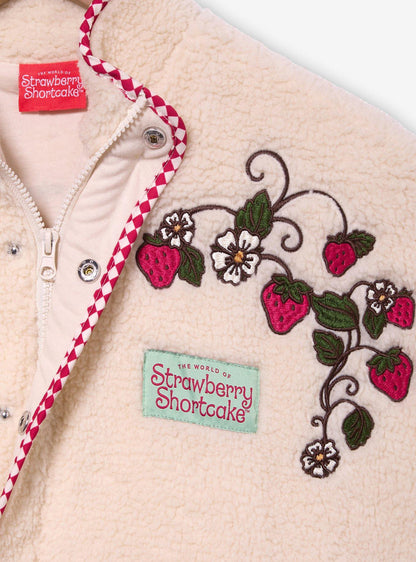 Chaqueta Sherpa bordada de Strawberry Shortcake para mujer