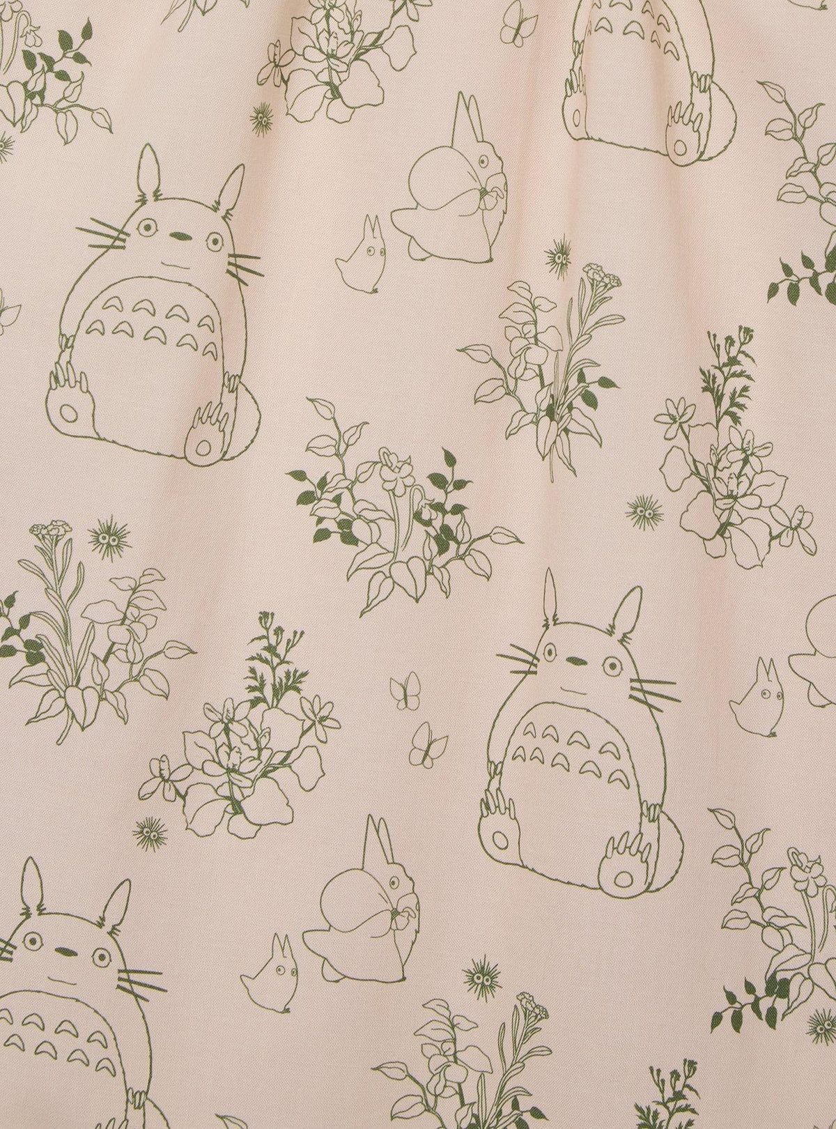 Vestido talla plus My Neighbor Totoro con estampado botánico