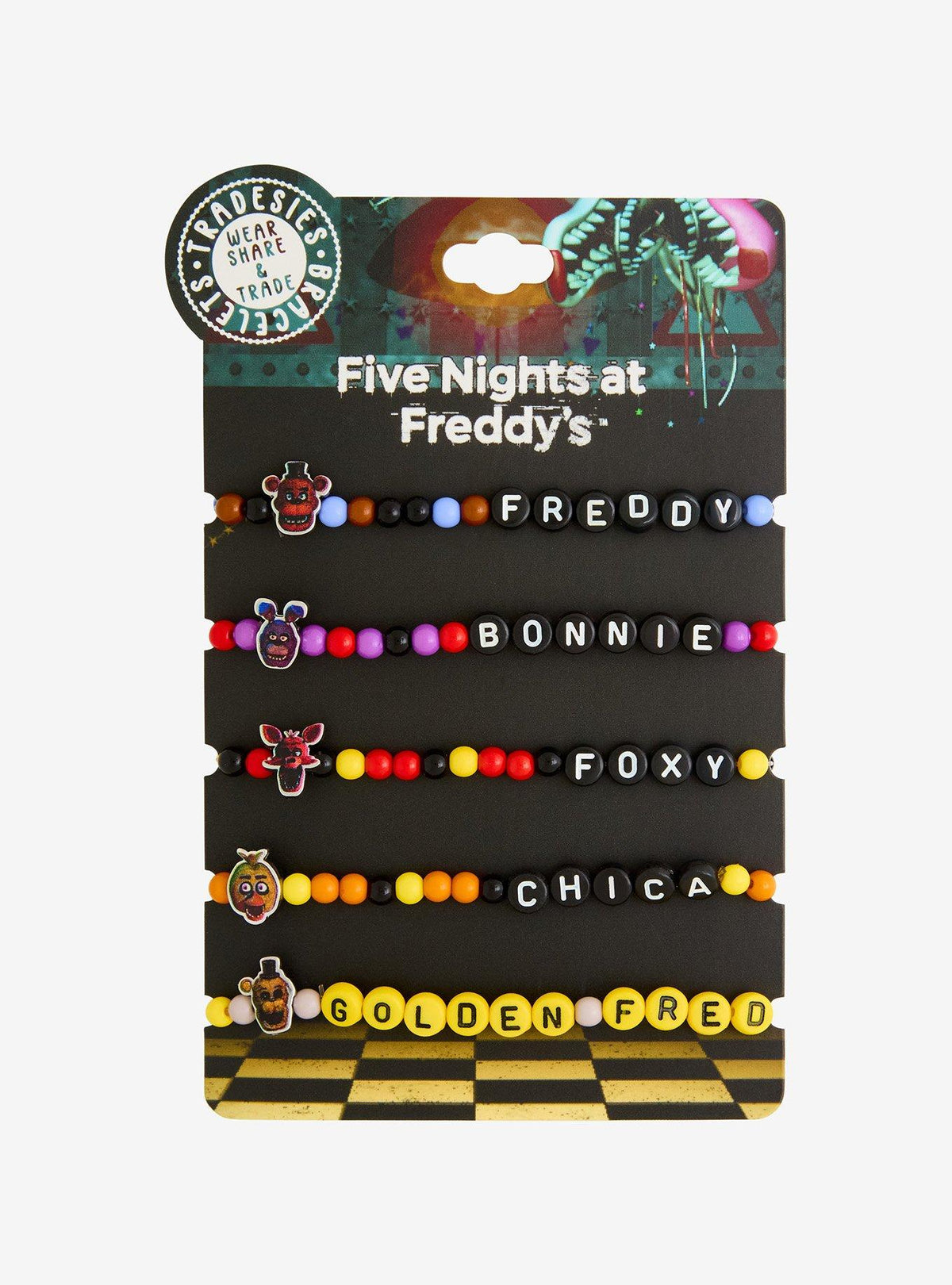 Set de 5 pulseras de cuentas Five Nights at Freddy's