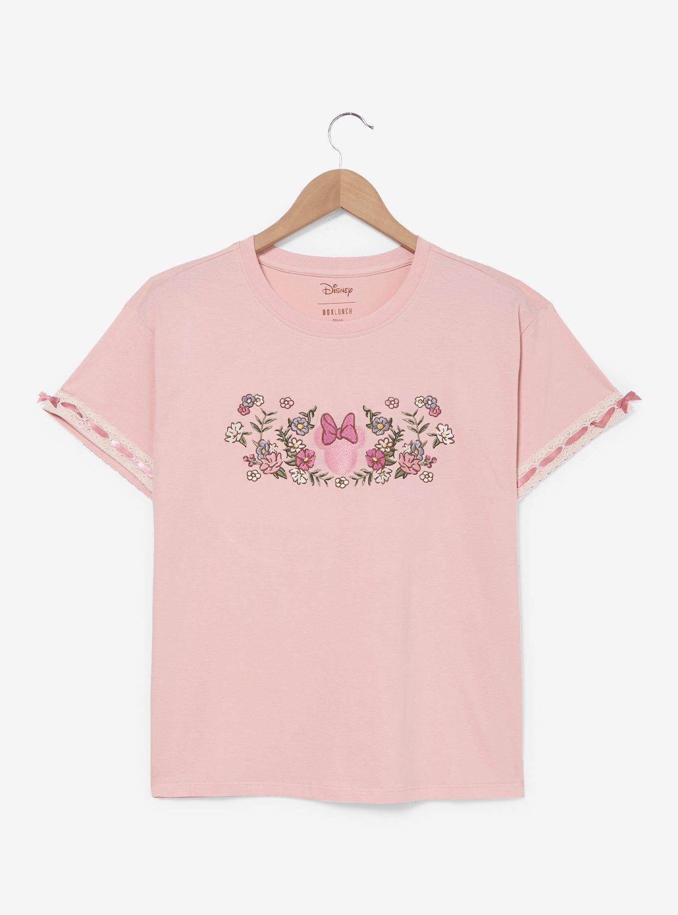 Polera de mujer Minnie Mouse con encaje floral