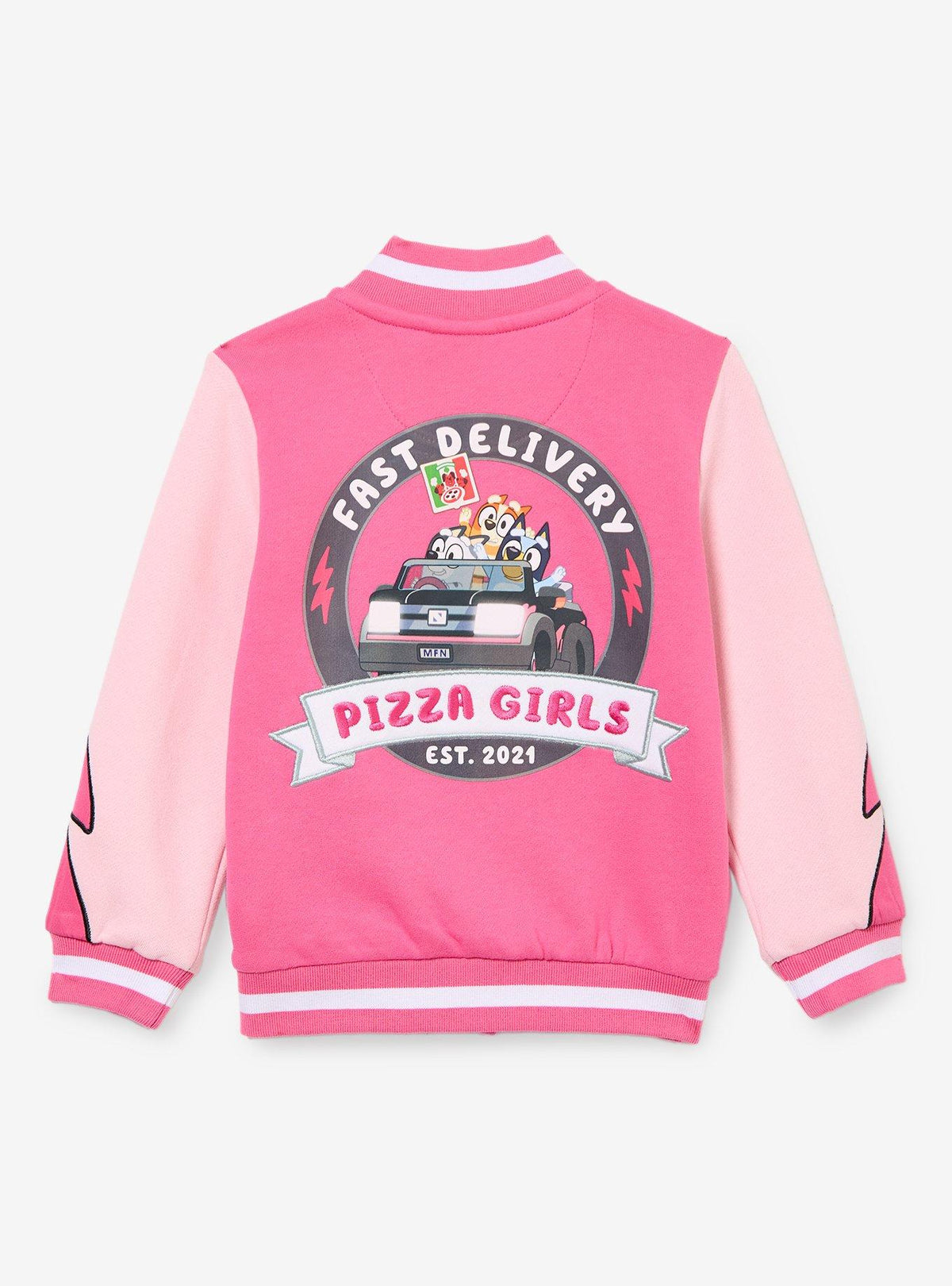 Chaqueta varsity Bluey Pizza Girls para niños pequeños
