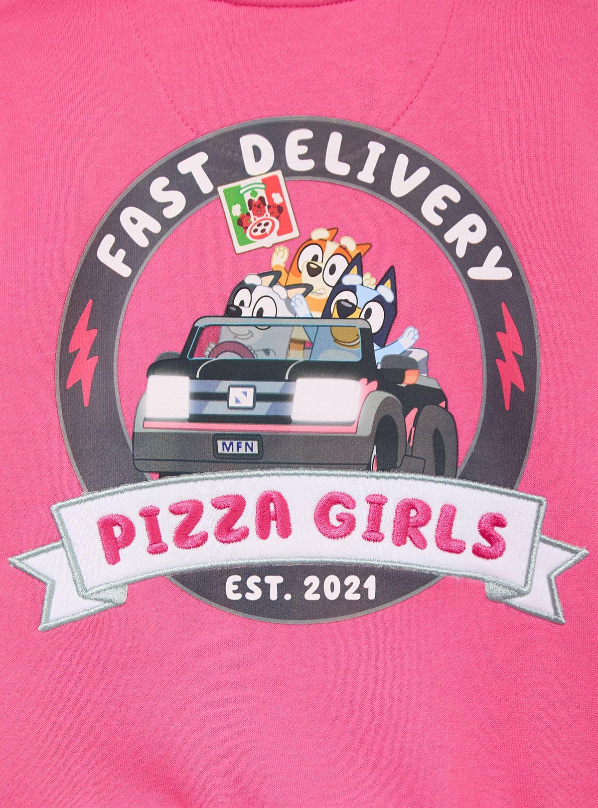 Chaqueta varsity Bluey Pizza Girls para niños pequeños