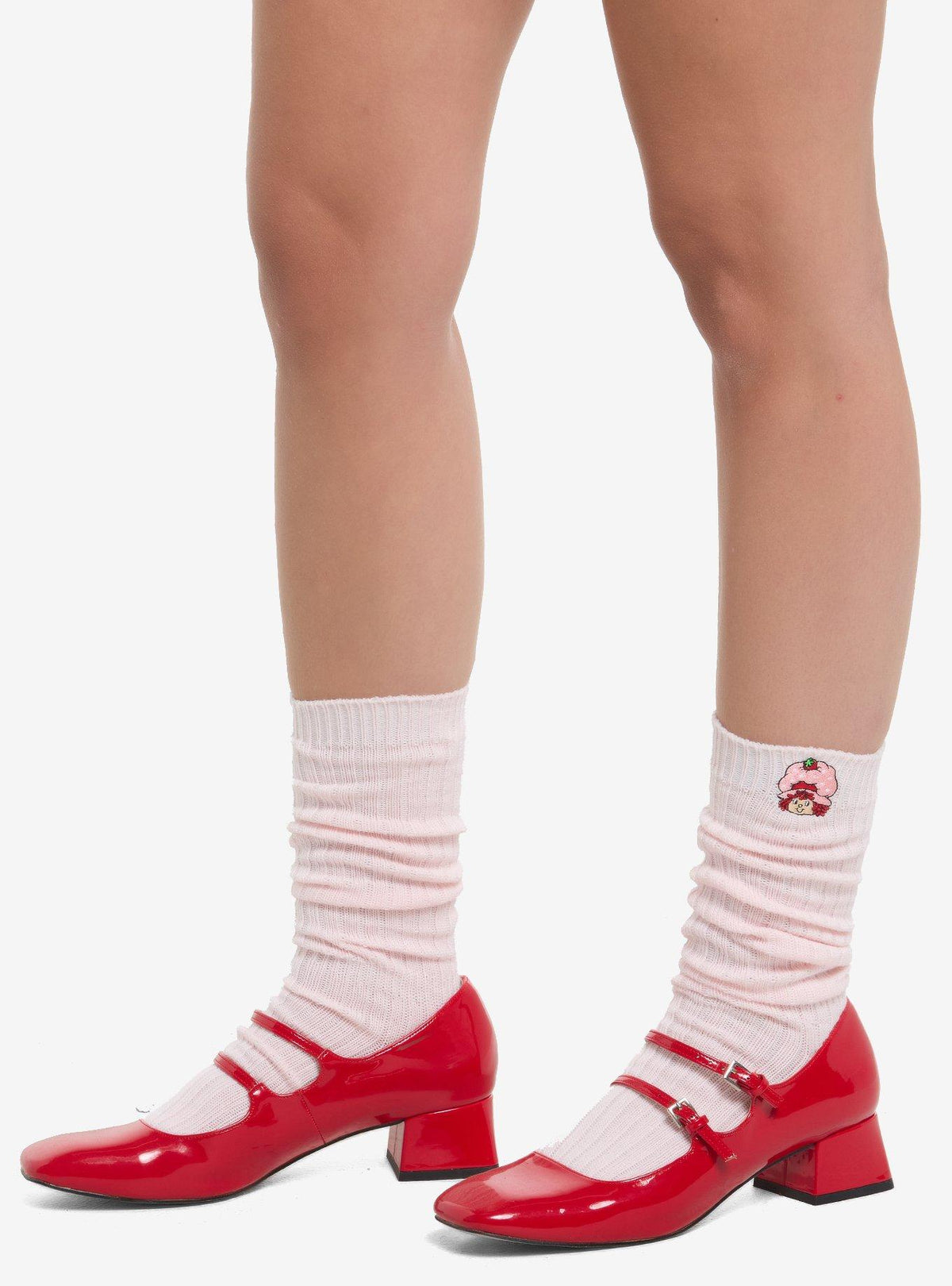 Calcetines rosados fruncidos Strawberry Shortcake