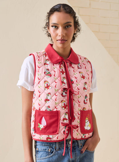 Chaleco acolchado Strawberry Cats de mofusand