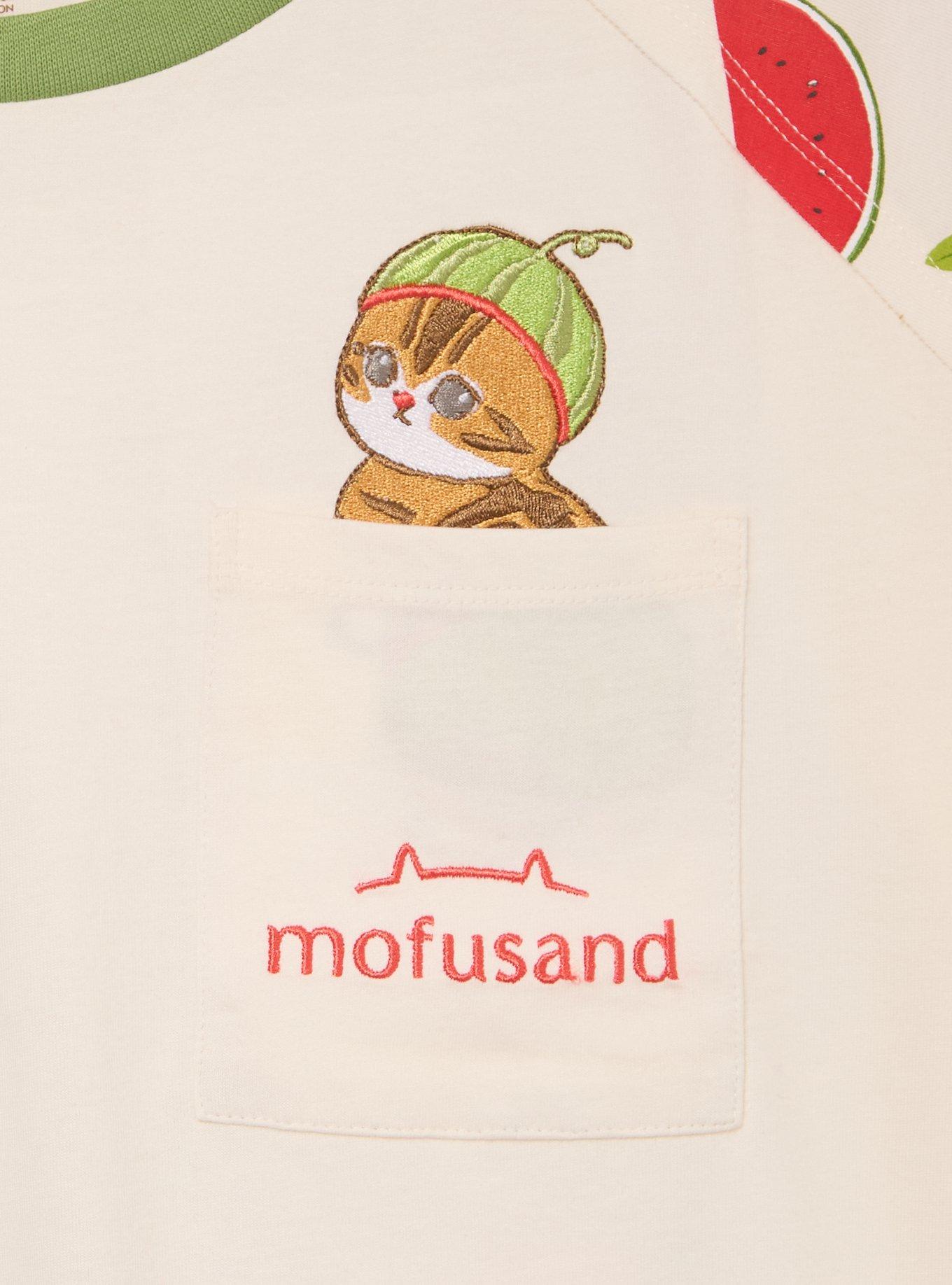 Polera ribeteada Mofusand Fruit Cats para mujer