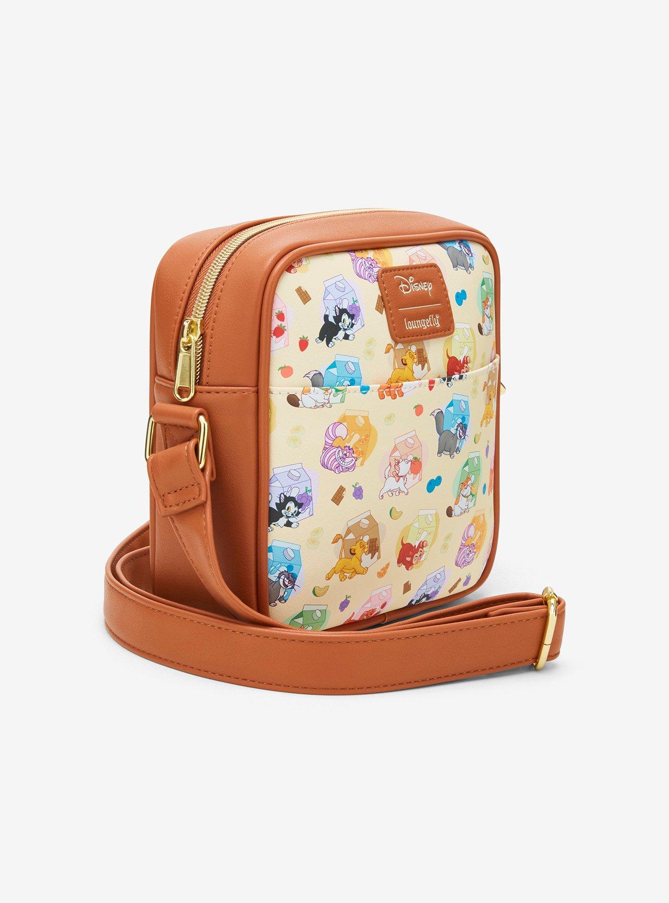 Cartera cruzada Disney Cats con diseño de cajas de leche