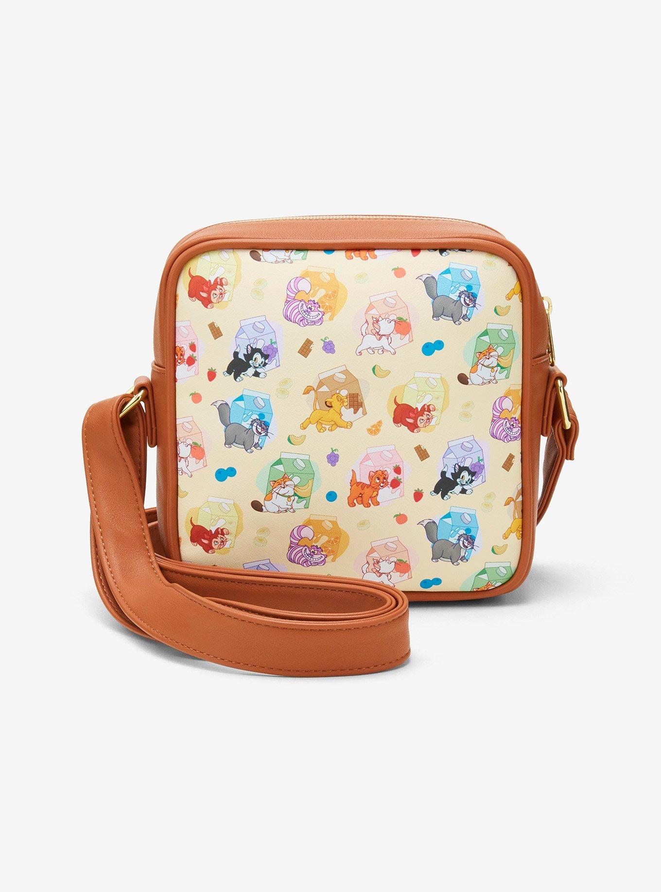 Cartera cruzada Disney Cats con diseño de cajas de leche