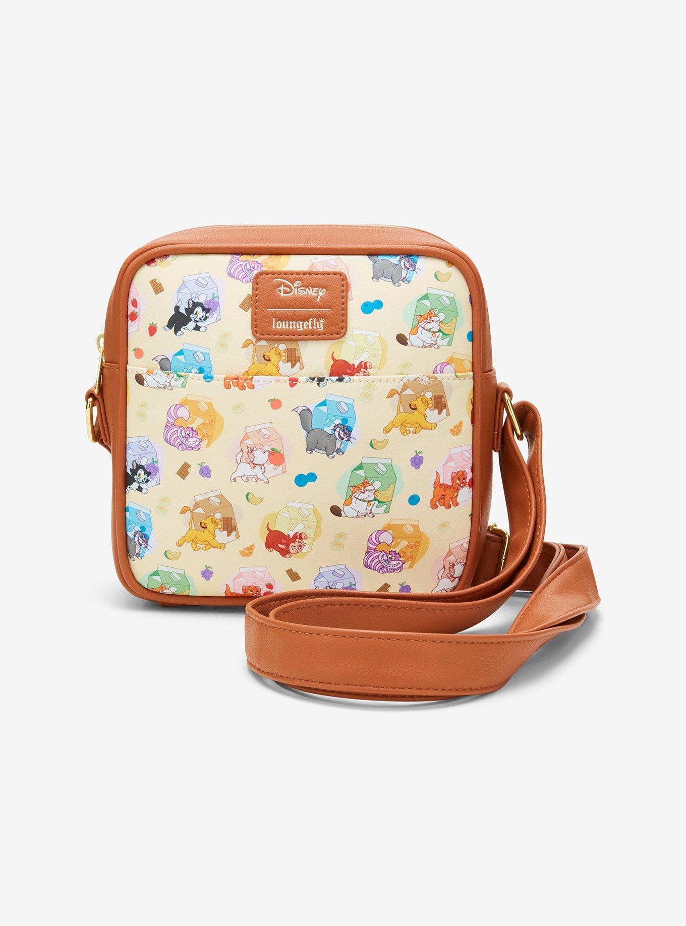 Cartera cruzada Disney Cats con diseño de cajas de leche