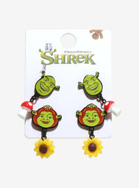 Set de aros colgantes Shrek y Fiona