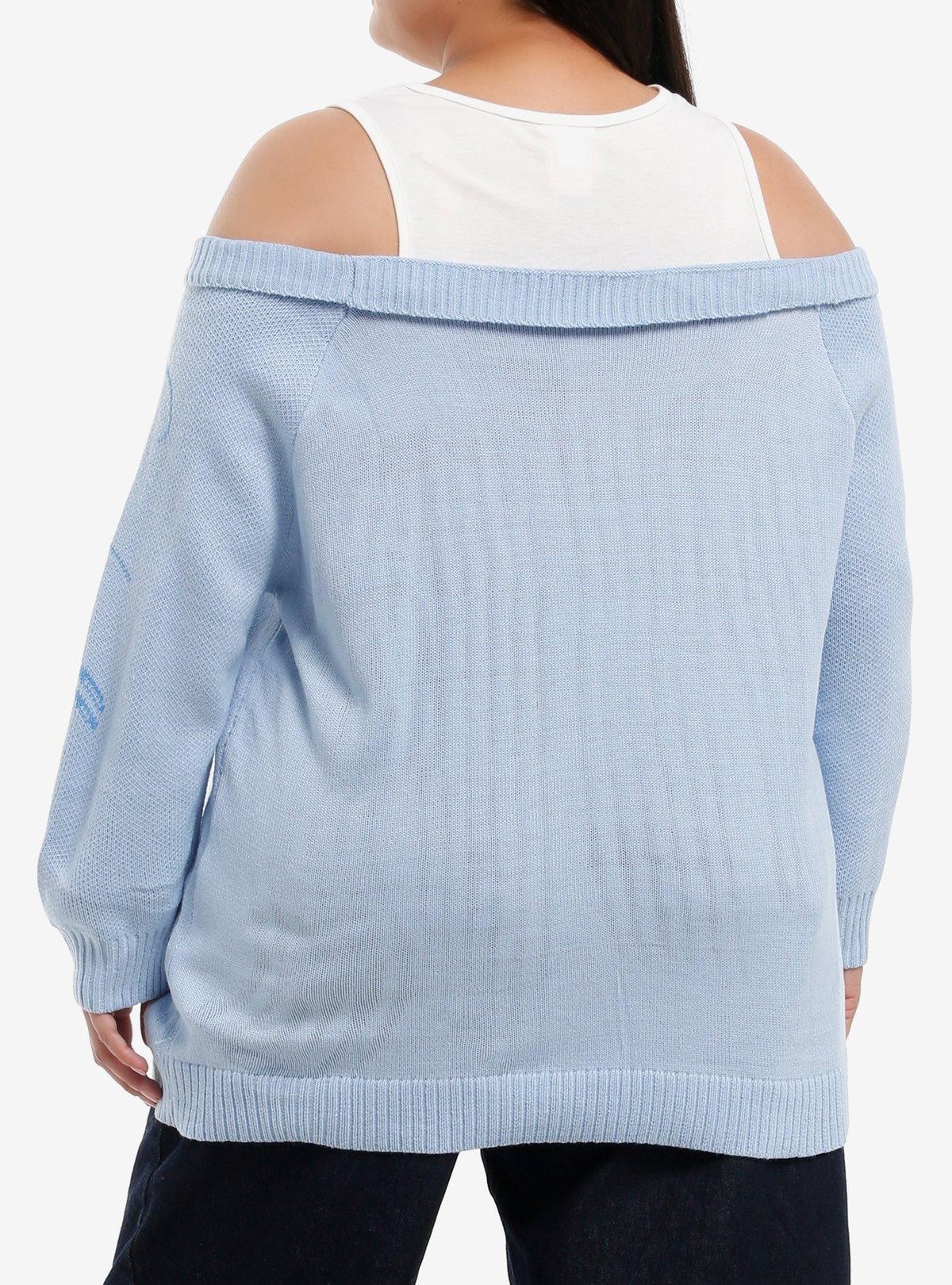 Polerón tejido Cinderella con hombros descubiertos, talla plus
