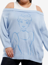 Polerón tejido Cinderella con hombros descubiertos, talla plus