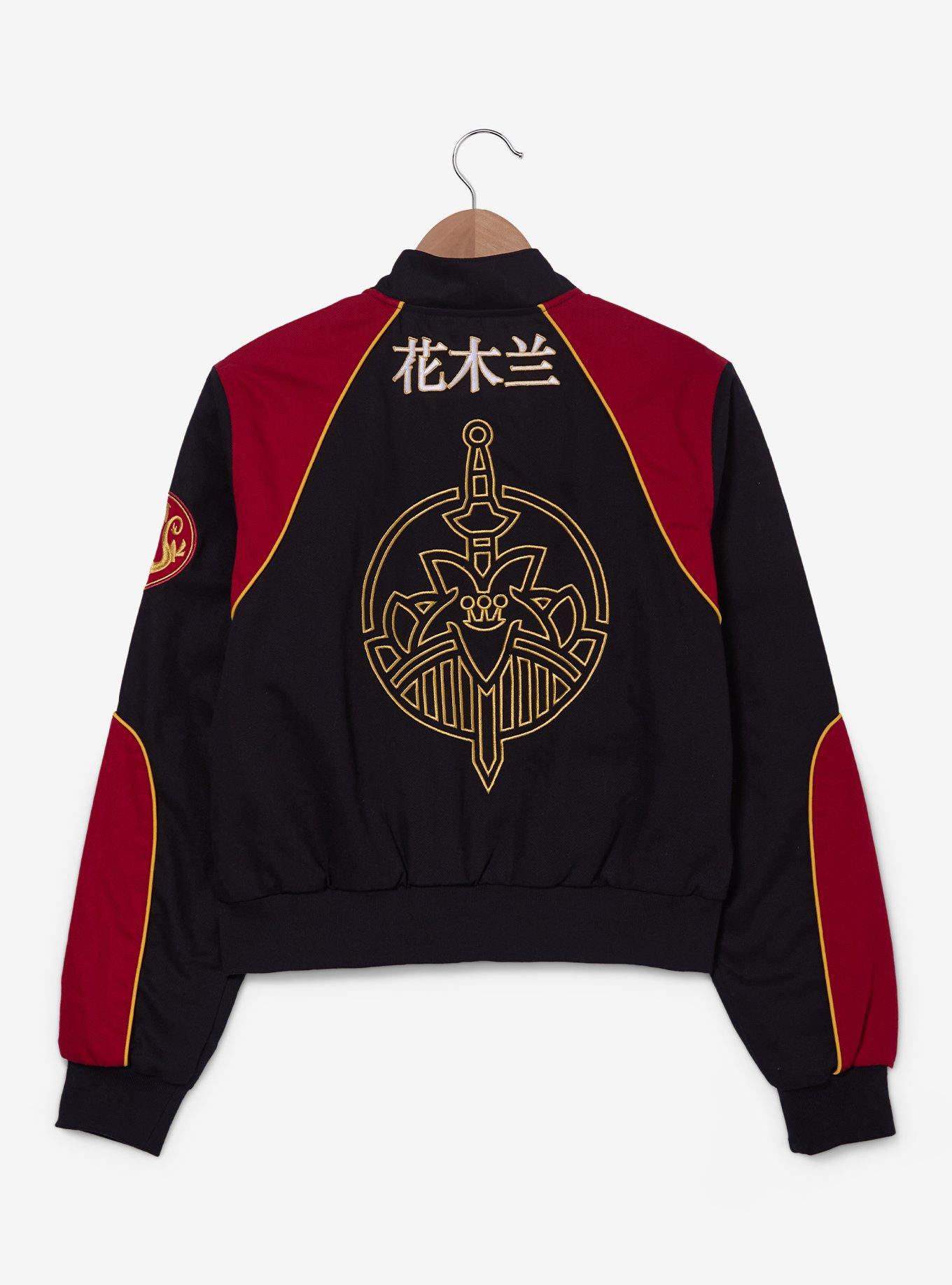 Chaqueta moto corta con parches de Mulan