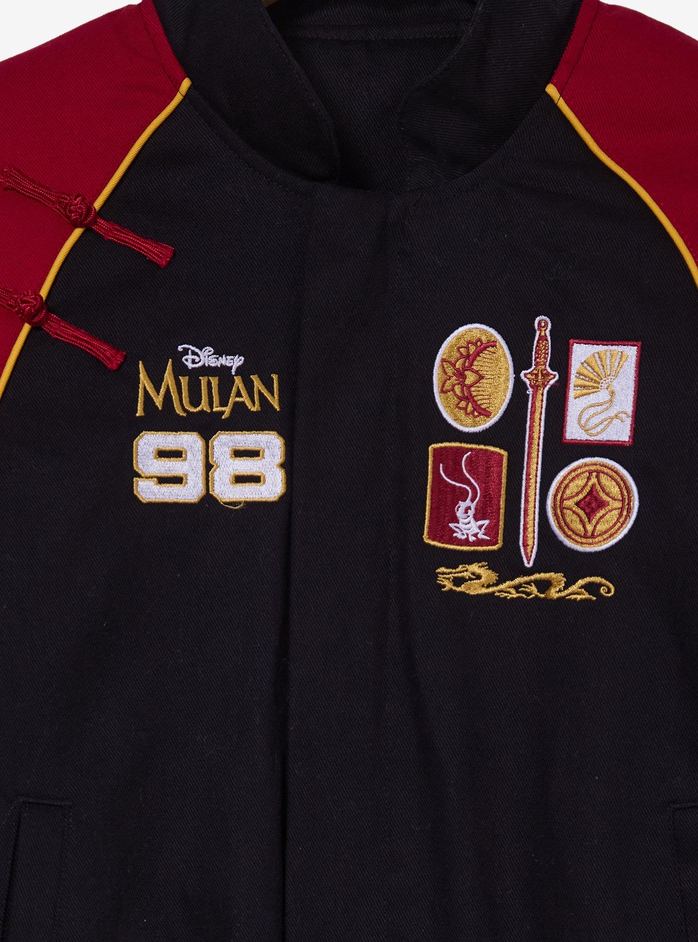 Chaqueta moto corta con parches de Mulan