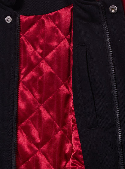 Chaqueta moto corta con parches de Mulan