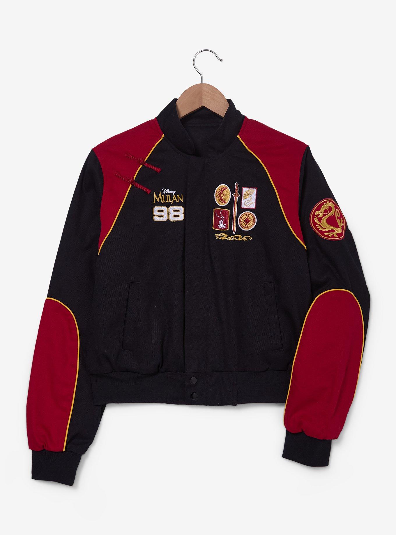 Chaqueta moto corta con parches de Mulan
