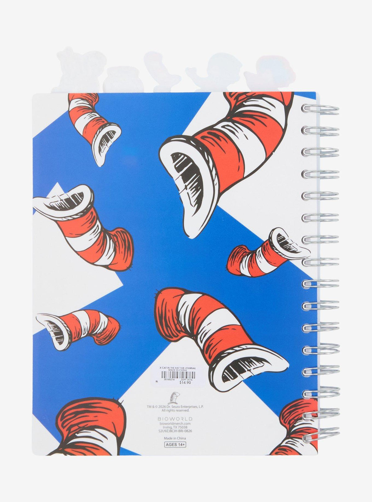 Diario con pestañas de The Cat in the Hat