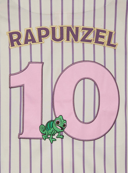 Camisa corta estilo béisbol Rapunzel para mujer