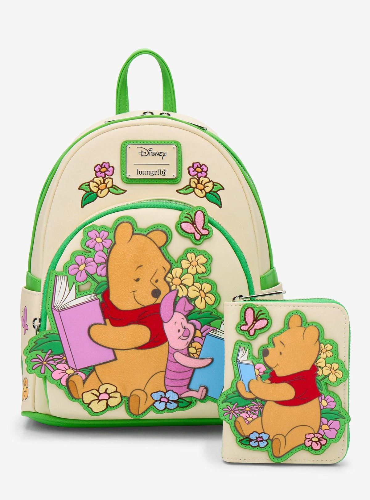 Billetera pequeña con cierre Winnie the Pooh leyendo