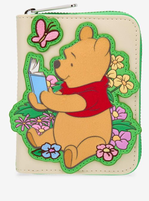 Billetera pequeña con cierre Winnie the Pooh leyendo