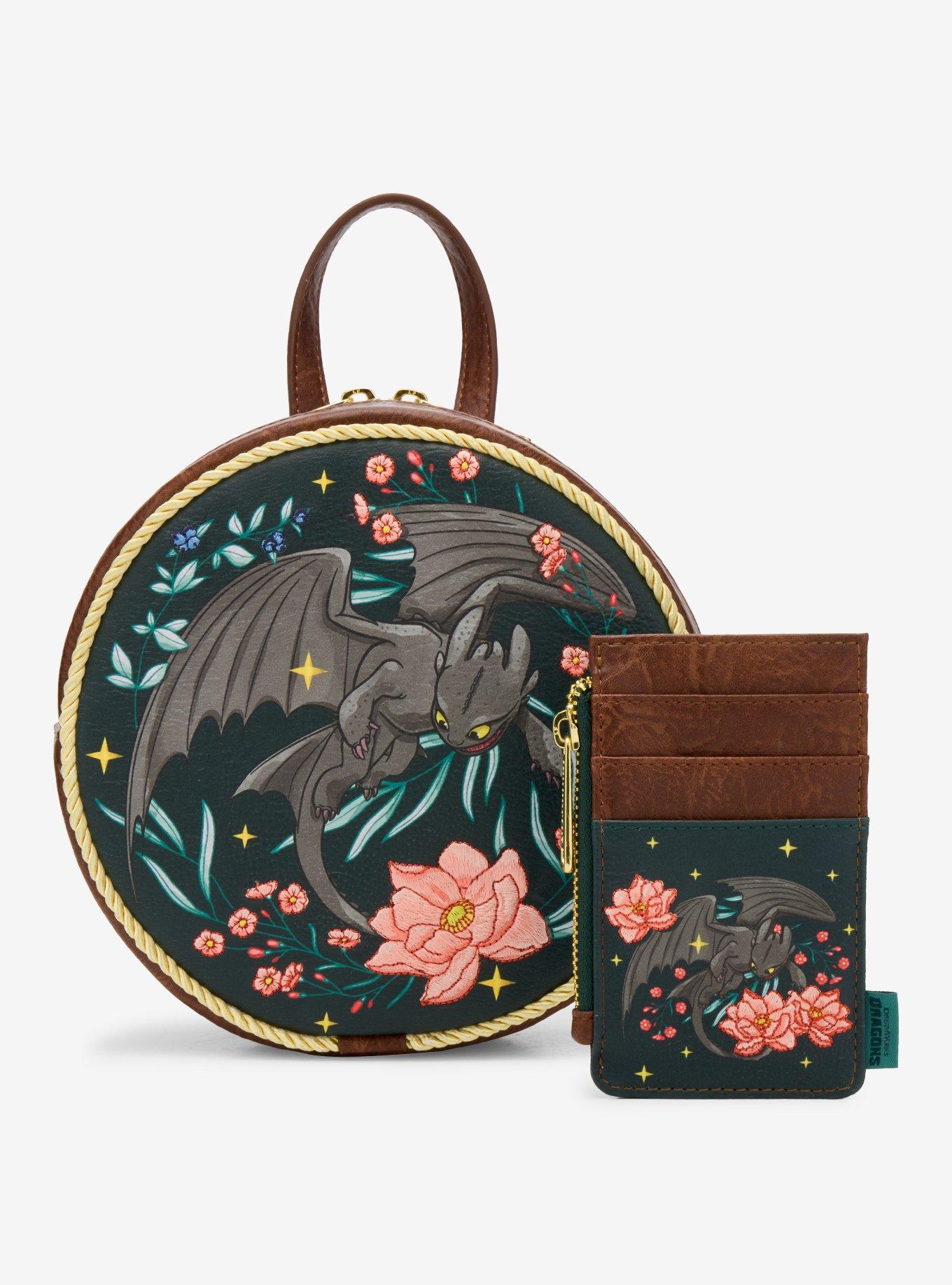 Mochila mini Toothless con flores